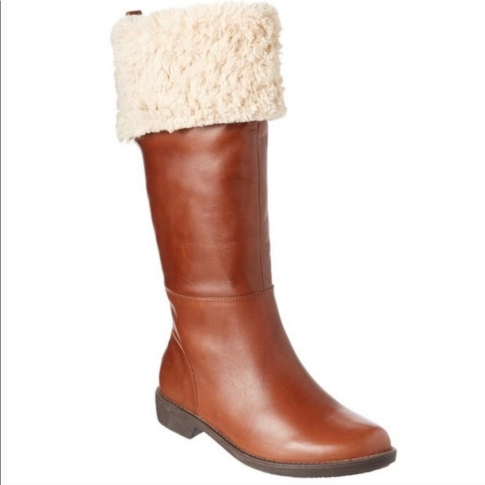 Taryn Rose Avis Leather boots with faux fur trim